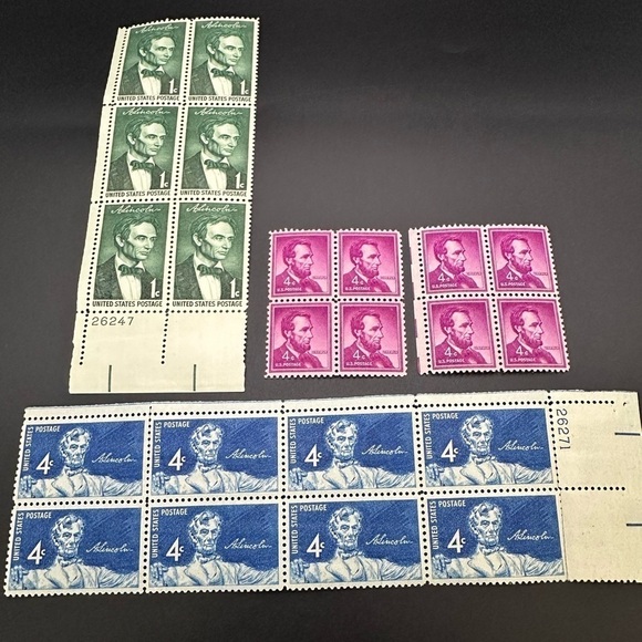Vintage Postage Stamps Abraham Lincoln - Not used - Picture 1 of 11